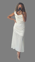 Abito Maxi Seta & Chiffon Multiway "Glow" - Avorio